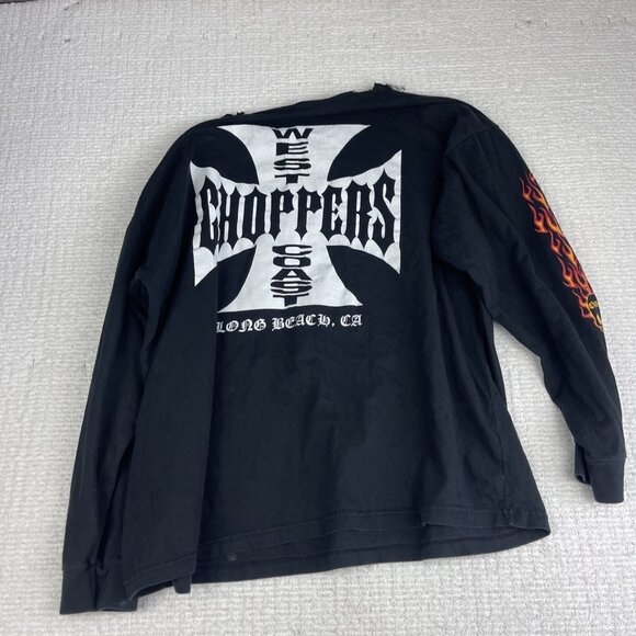 Vintage West Coast Choppers Motorcycle Long Sleeve Flame Fire (Defective, read) - Picture 16 of 16